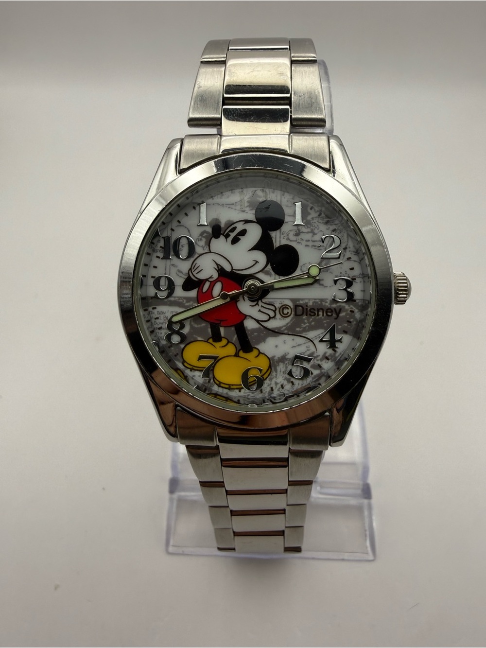 Women's Disney Mickey Mouse Watch with Character Graphics on Dial (New Battery)